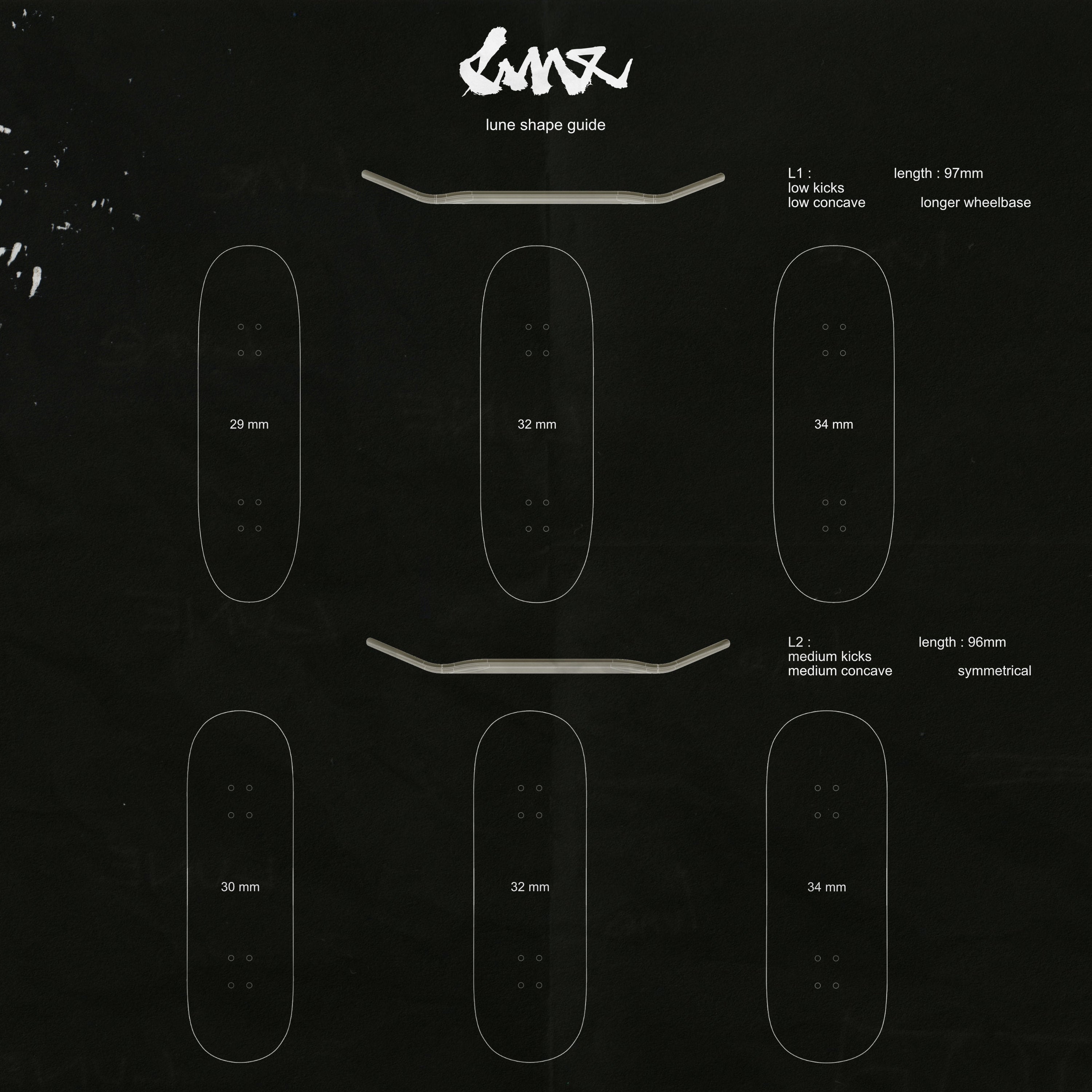 Lune Logo Deck - Blue Spatter